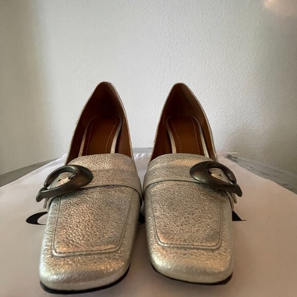 COACH Metallic Silver Elegant Jade Pump Size 7 - Picture 8 of 12